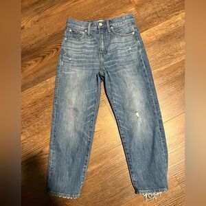 Madewell Classic Straight Jean Distressed Denim Medium Wash Size 27 23” Inseam